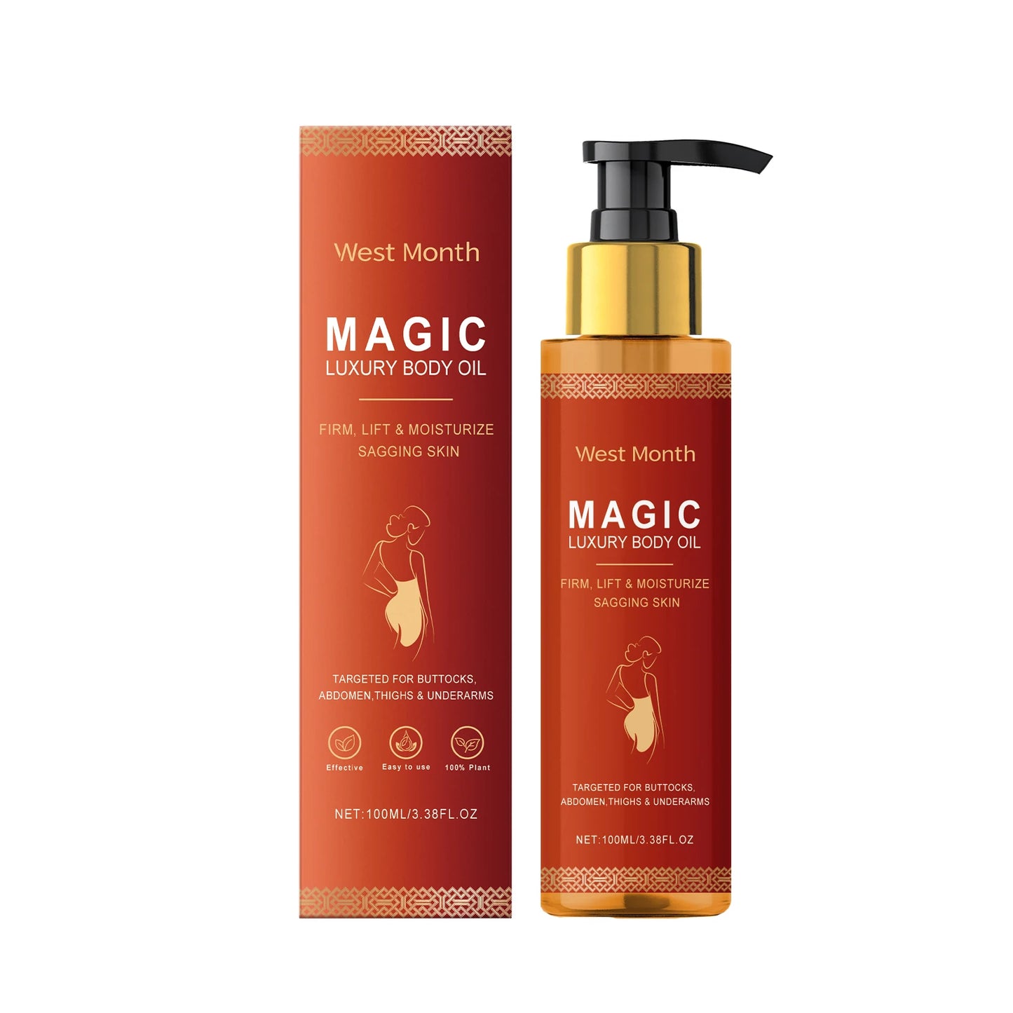 West Month Body Skin Oil Enhance Skin Elasticity Smoothing Nourishing Moisturize Reduce Sagging Prevent aging Body Essence Oil