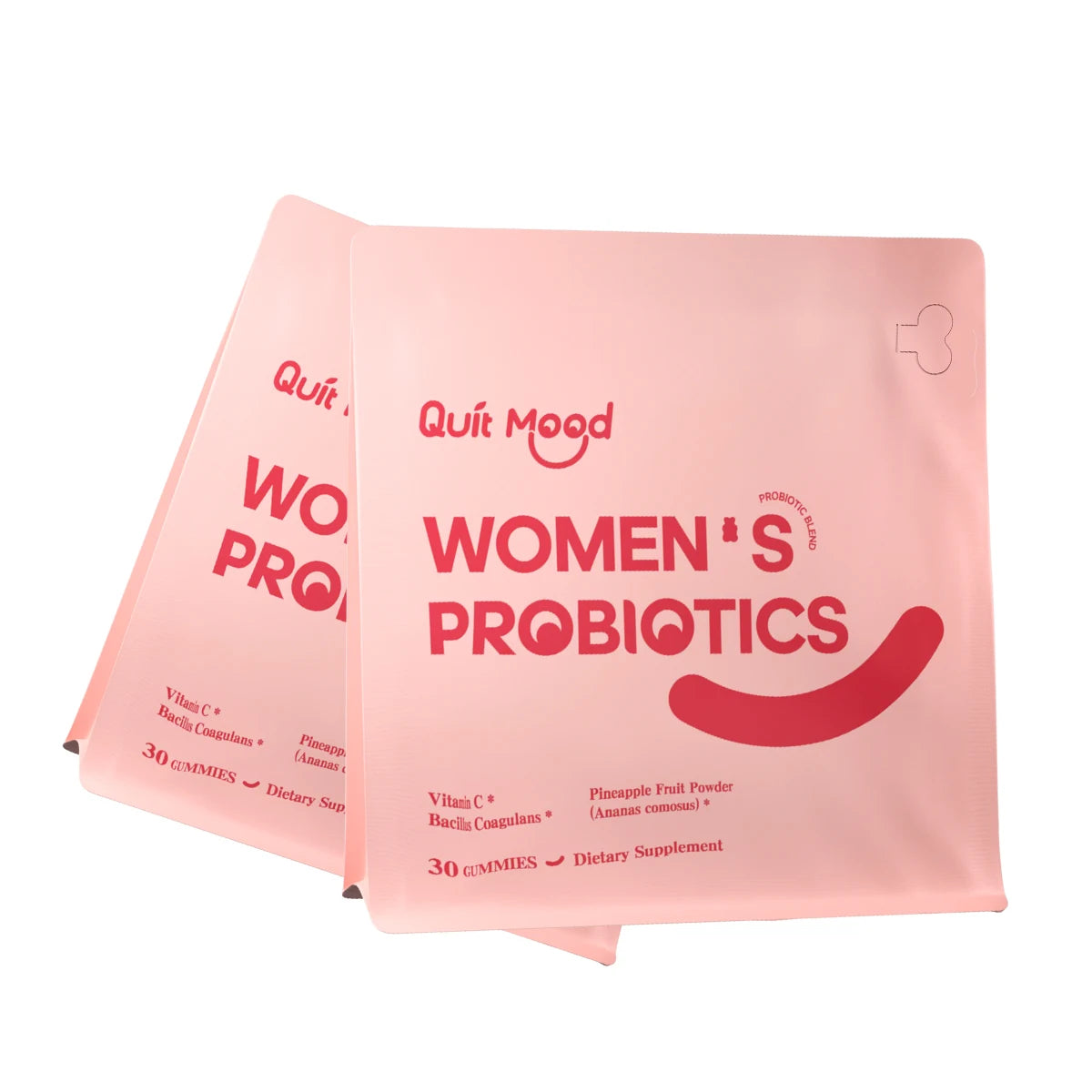 Quitmood Feminine Balance Gummies - Hawaiian Pineapple - Women's Probiotics- ph Balance - Individual Package - 30 Gummies