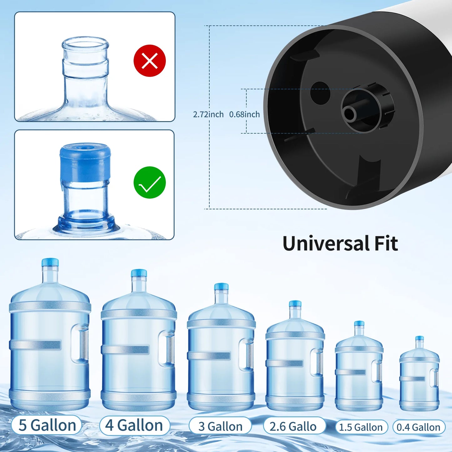 2-5 gallon bottle bottom loading water dispenser, portable USB Portable Milk Preparation Water Dispenser