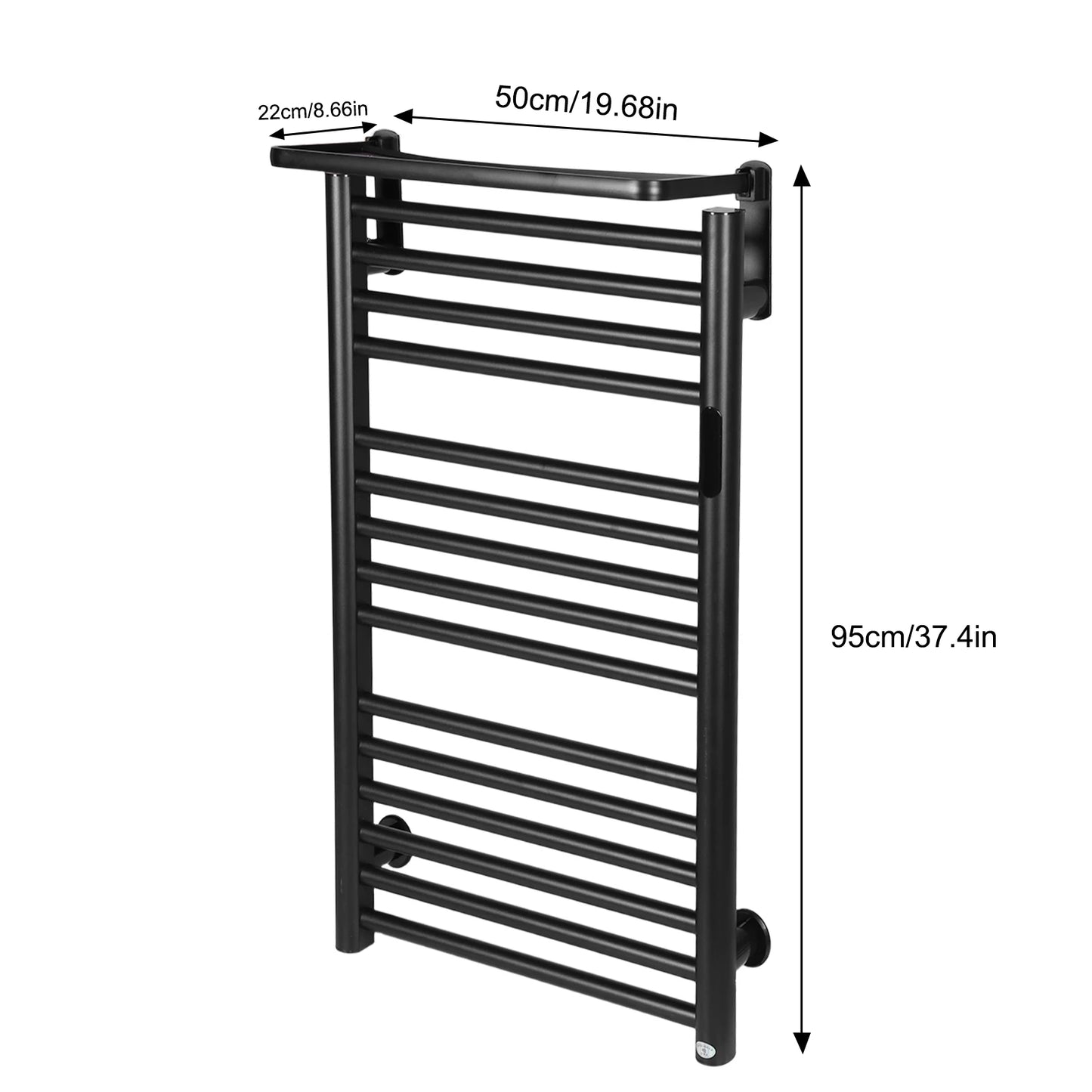 Bathroom Electric Heated Towel Rack with Digital Display Touch Thermostatic Dry Towel 200W Stainless Steel Heater Waterproof and