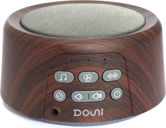 Brown Wood Grain White Noise Machine with 27 Soothing Sounds, Timer & Memory for Sleep Therapy at Home or Travel