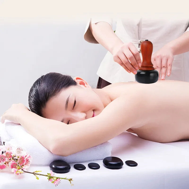Hot Stones for Massage with Warmer Bianstone Tai Chi Ball Gua Sha Scraping Massager for Facial Eyes Abdomen Back Home Relax