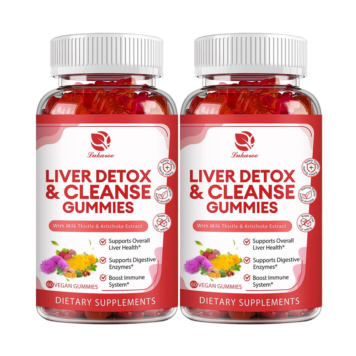Lukaree Milk Thistle Extract Gummies for Liver Health Liver Cleansing Detox Antioxidant Whitening Immune Health Support
