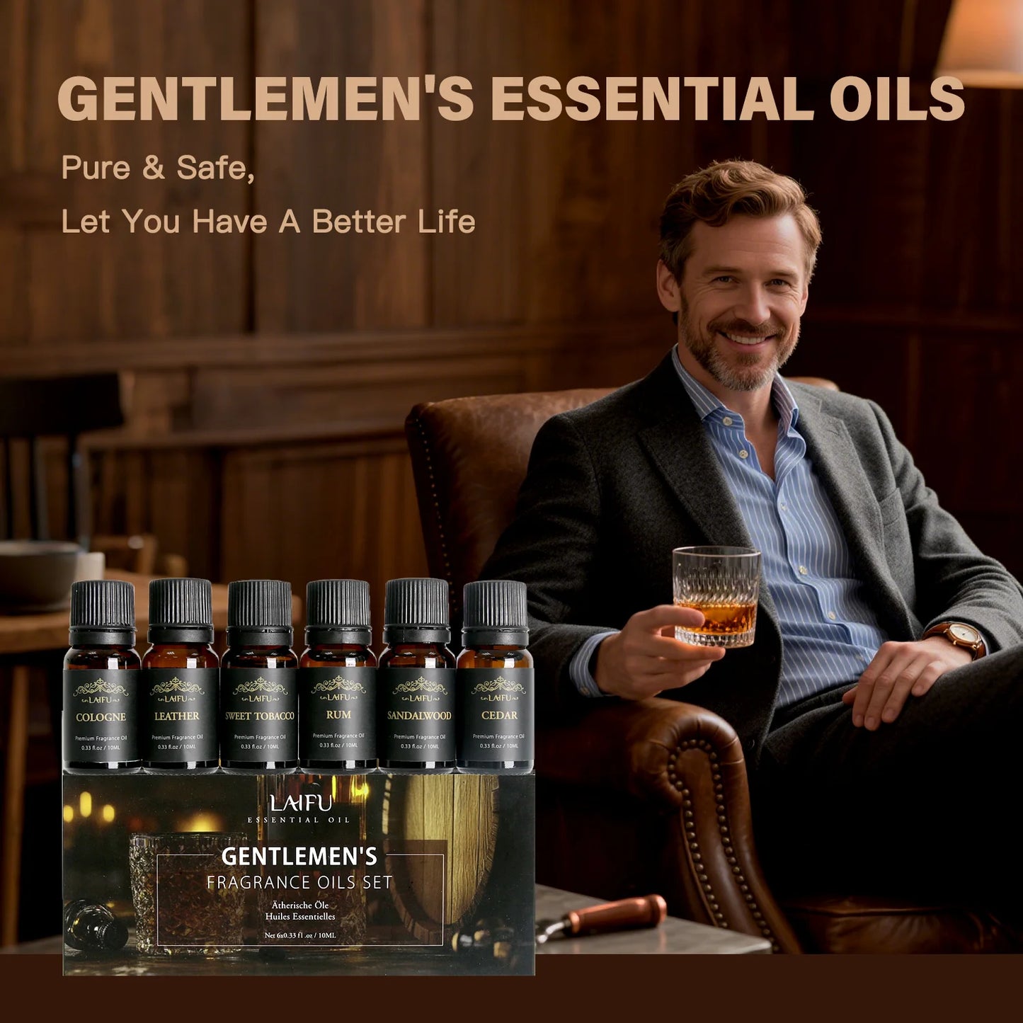 Water Soluble Essential Oils Kit for Fresh Air Diffuser, Humidifier Aromatherapy Suitable For Homes, Offices and SPA, 6x10ml