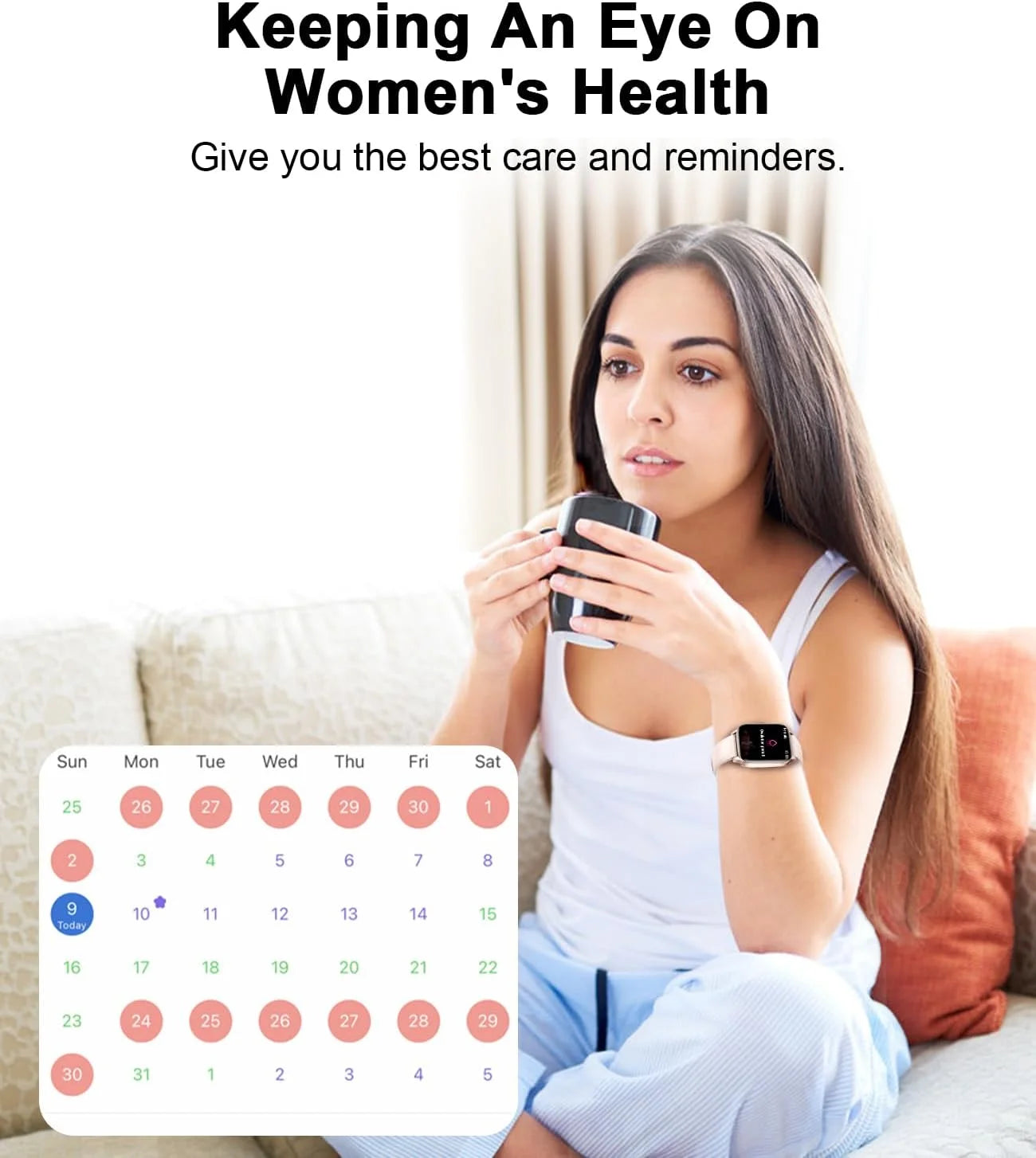 Android Smart Watch For Women(Answer/Make Calls) 1.85''Full Touch Screen Fitness Tracker Pedometer/Calories/ 100+ Sports Modes