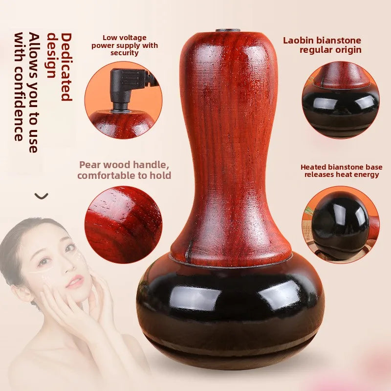 Hot Stones for Massage with Warmer Bianstone Tai Chi Ball Gua Sha Scraping Massager for Facial Eyes Abdomen Back Home Relax