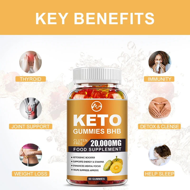 Minch Keto Gummies - Apple Cider Vinegar Gummies For Men and Women Detox & Cleanse Intestine Relieve Bloating and Constipation