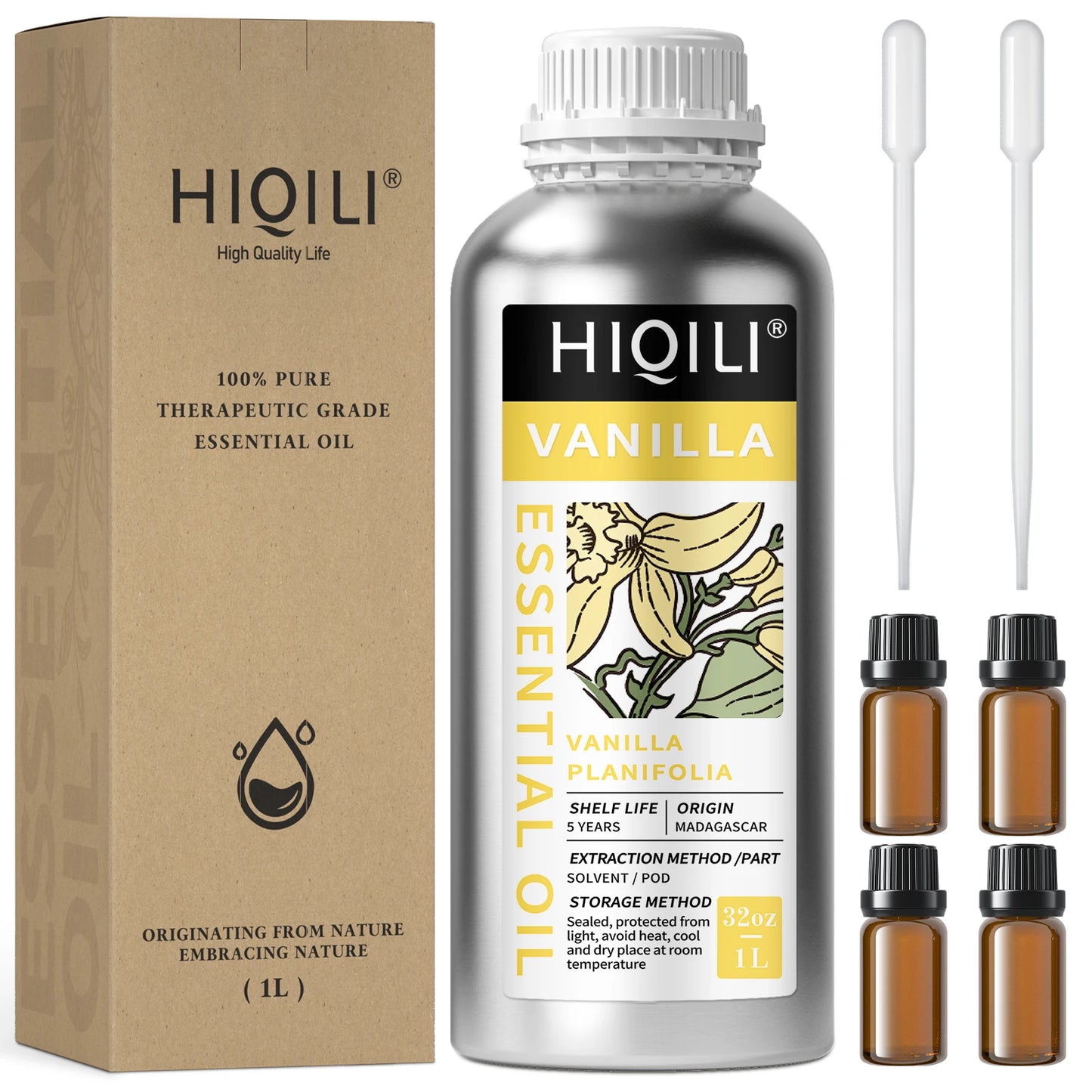 HIQILI 1000mL/32oz Vanilla Rosemary Lemongrass Essential Oil for Aromatherapy Diffusers Massage Skin Care Gifts Wholesale