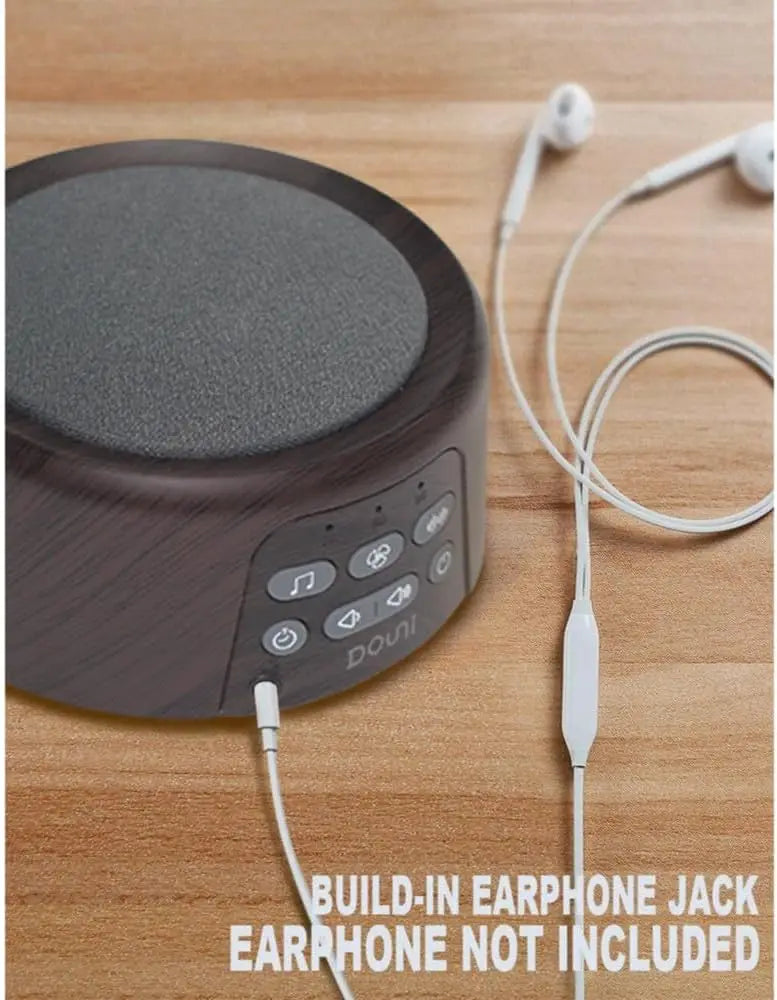 Brown Wood Grain White Noise Machine with 27 Soothing Sounds, Timer & Memory for Sleep Therapy at Home or Travel