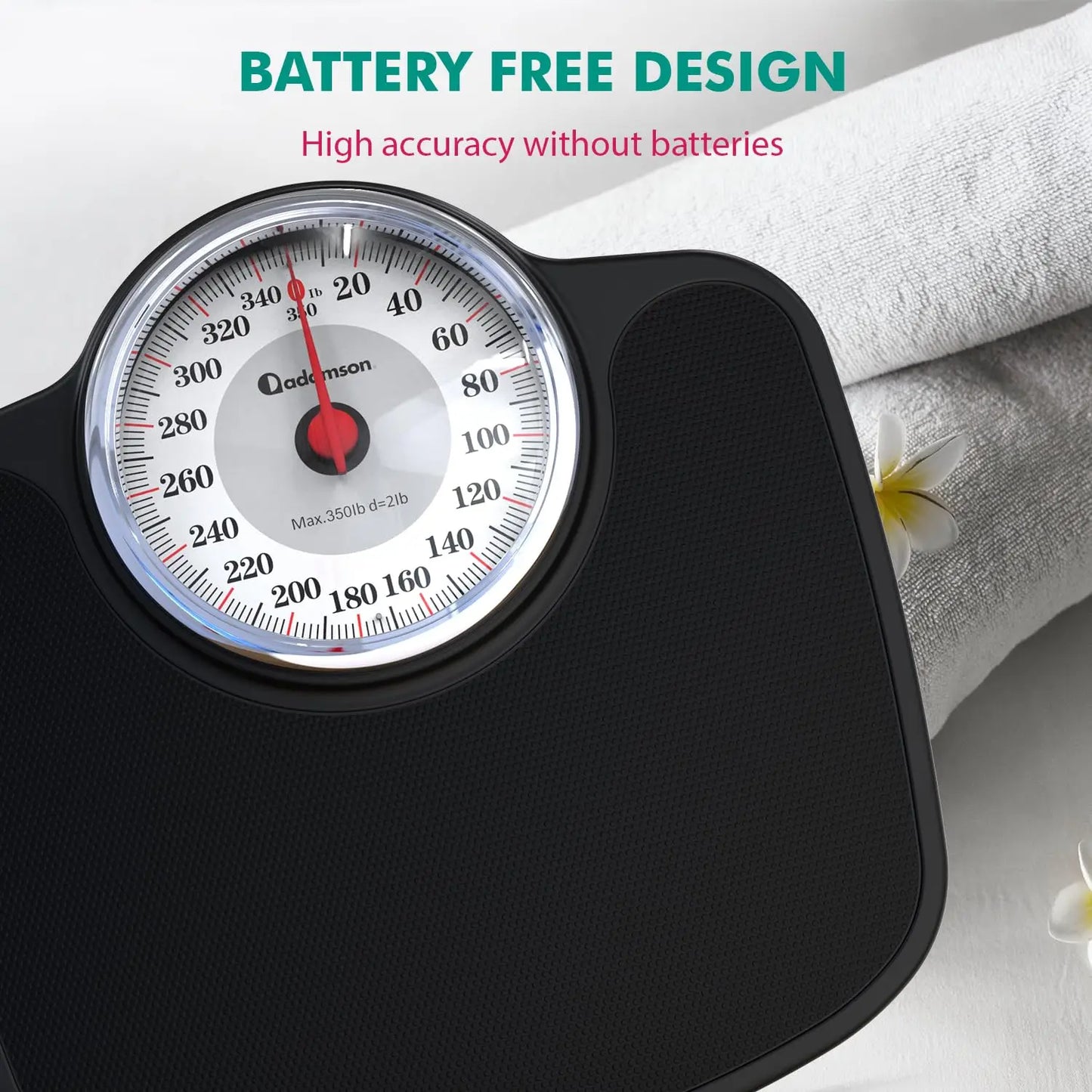 Oversize Bathroom Scale with Anti-Skid Rubber Surface, High Precision Analog for Up to 350 lb, Durable and New