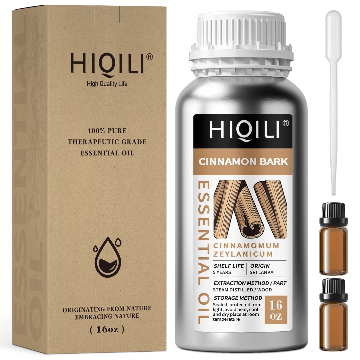 HIQILI 500ML Pure Rose Ginger Peppermint Cinnamon Essential Oil for Diffuser Aromatherapy Skin Care Massage & DIY Body Lotion