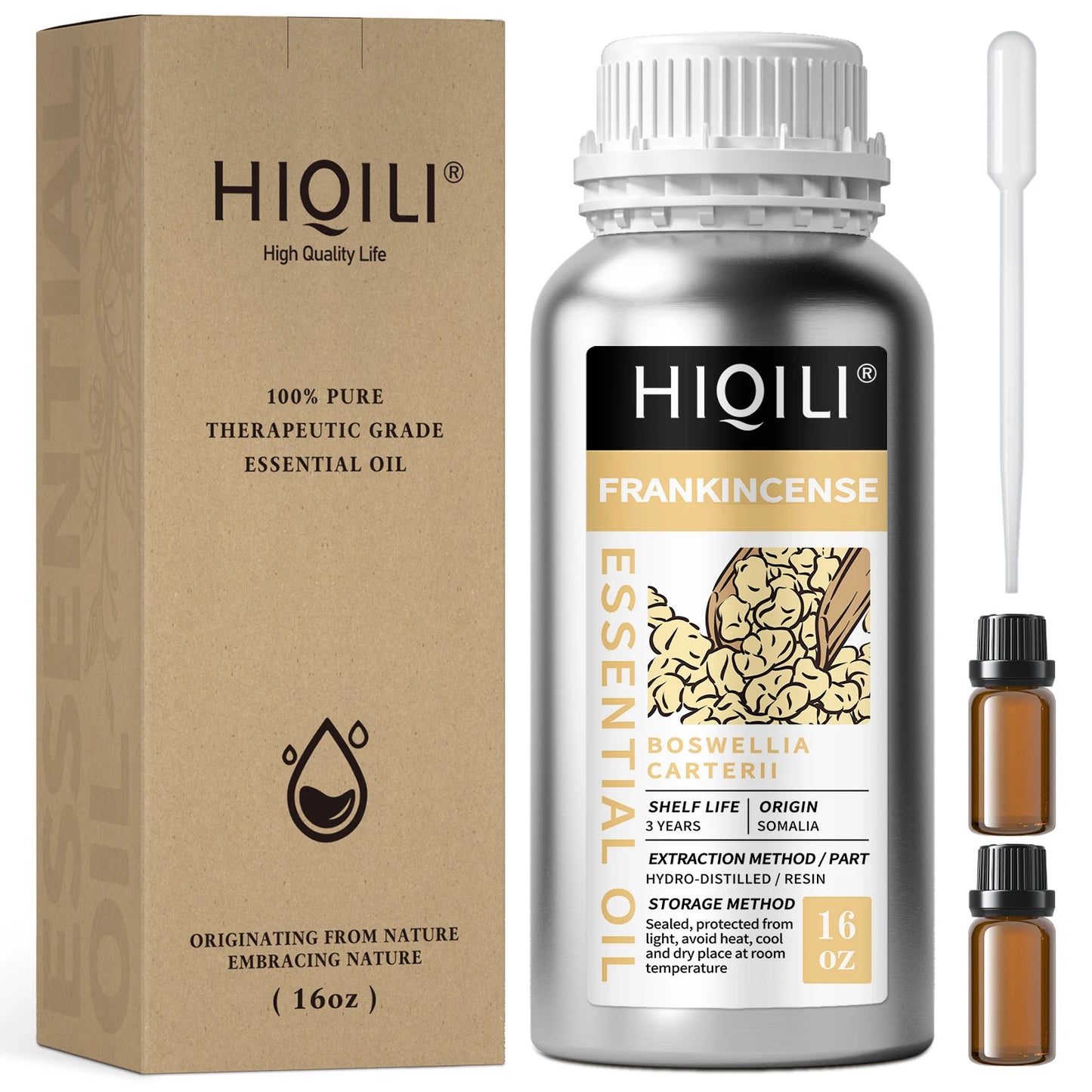 HIQILI 500ML Pure Rose Ginger Peppermint Cinnamon Essential Oil for Diffuser Aromatherapy Skin Care Massage & DIY Body Lotion