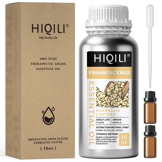 HIQILI 500ML Pure Rose Ginger Peppermint Cinnamon Essential Oil for Diffuser Aromatherapy Skin Care Massage & DIY Body Lotion