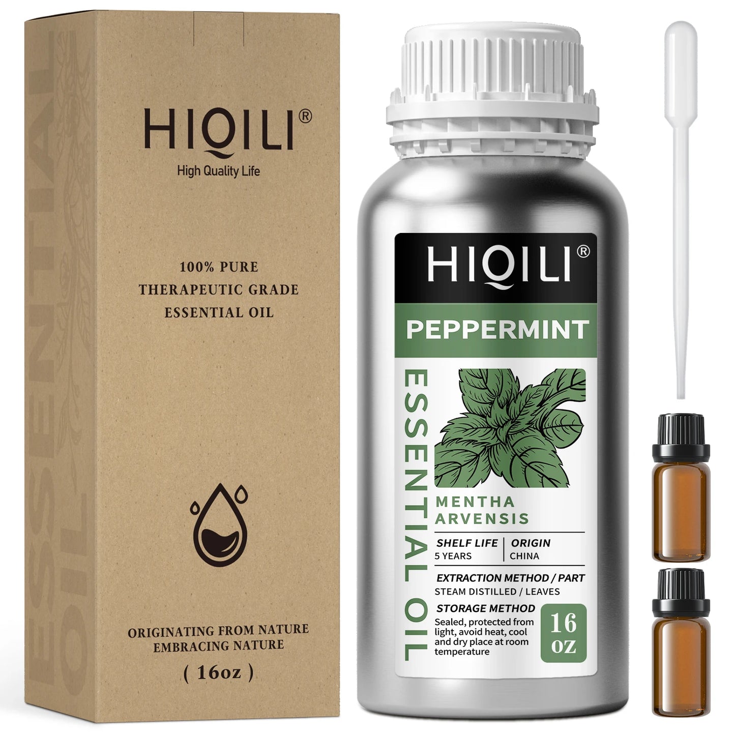 HIQILI 500ML Pure Rose Ginger Peppermint Cinnamon Essential Oil for Diffuser Aromatherapy Skin Care Massage & DIY Body Lotion