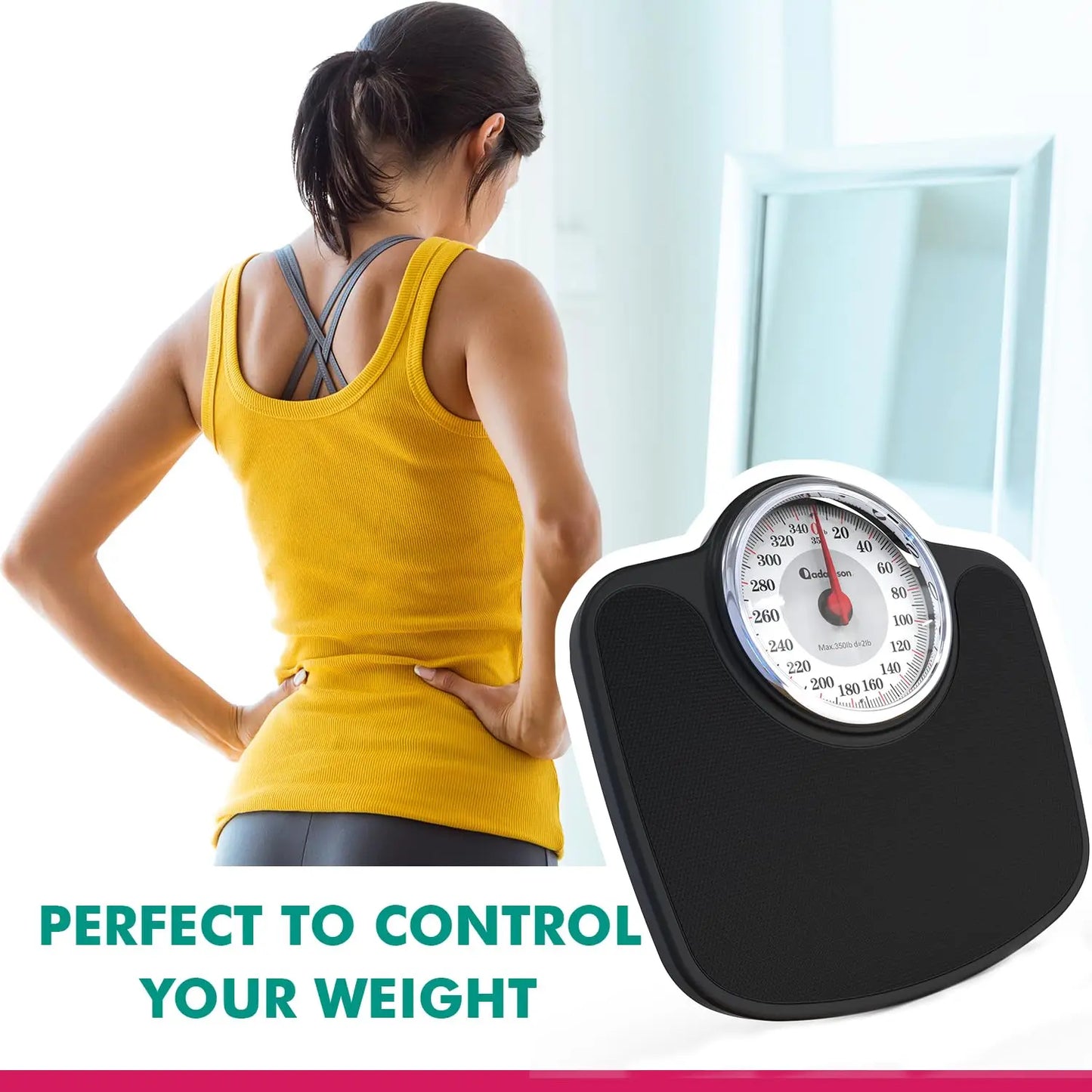 Oversize Bathroom Scale with Anti-Skid Rubber Surface, High Precision Analog for Up to 350 lb, Durable and New