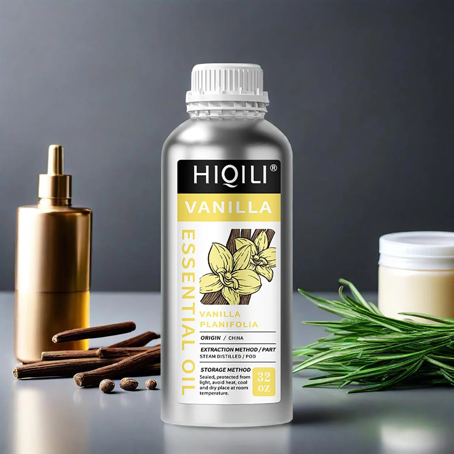 HIQILI 1000mL/32oz Vanilla Rosemary Lemongrass Essential Oil for Aromatherapy Diffusers Massage Skin Care Gifts Wholesale
