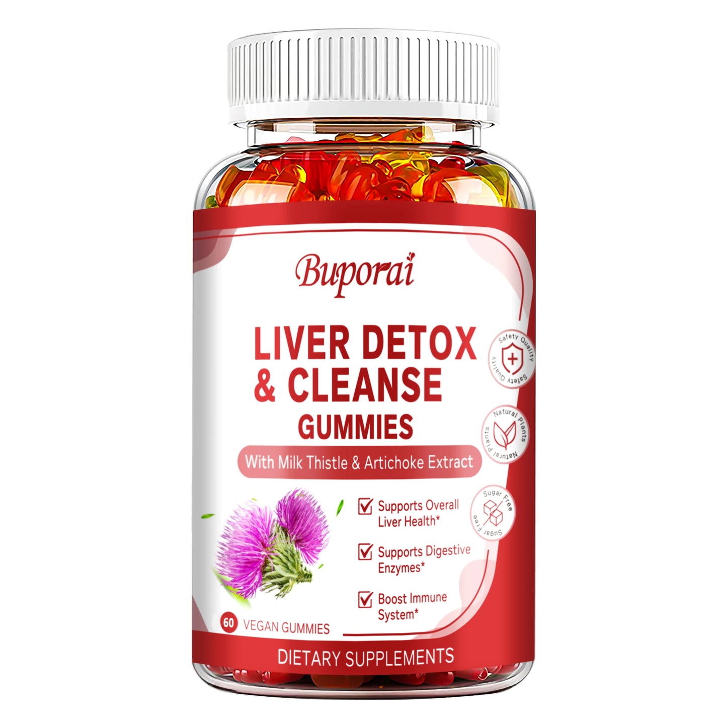 Liver Cleanse & Detox Gummies - Improve Digestion,Help Cleanse The Liver and Promote Metabolism Supplements - 60 Gummies
