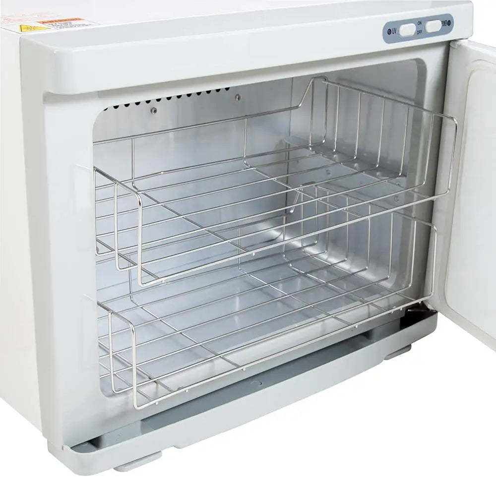 Premium 23L Large Capacity Hot Towel Warmer with Stainless Steel Racks, White